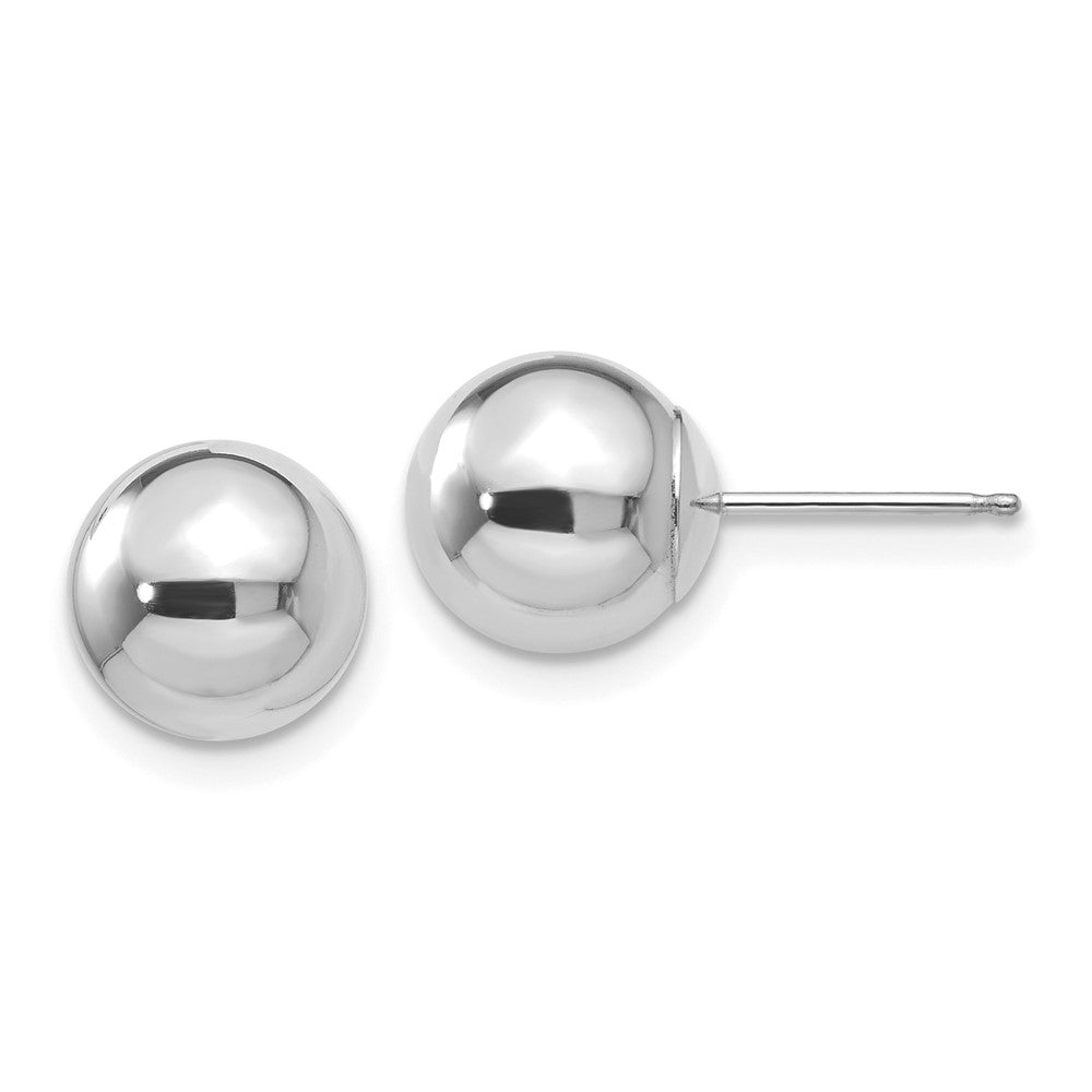 14K Weißgold Poliert 8mm Kugel Ohrstecker