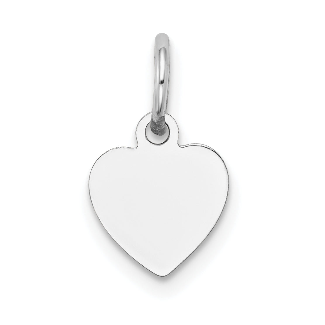 14K Weißgold Schlicht Gravierbar Herz Charm