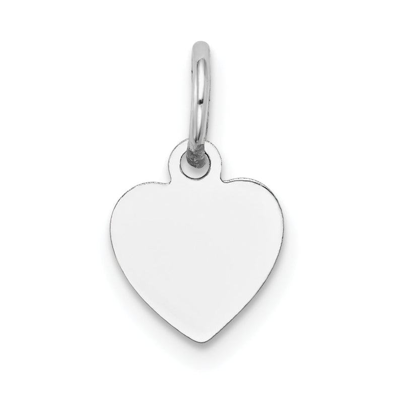 14K Weißgold Schlicht Gravierbar Herz Charm