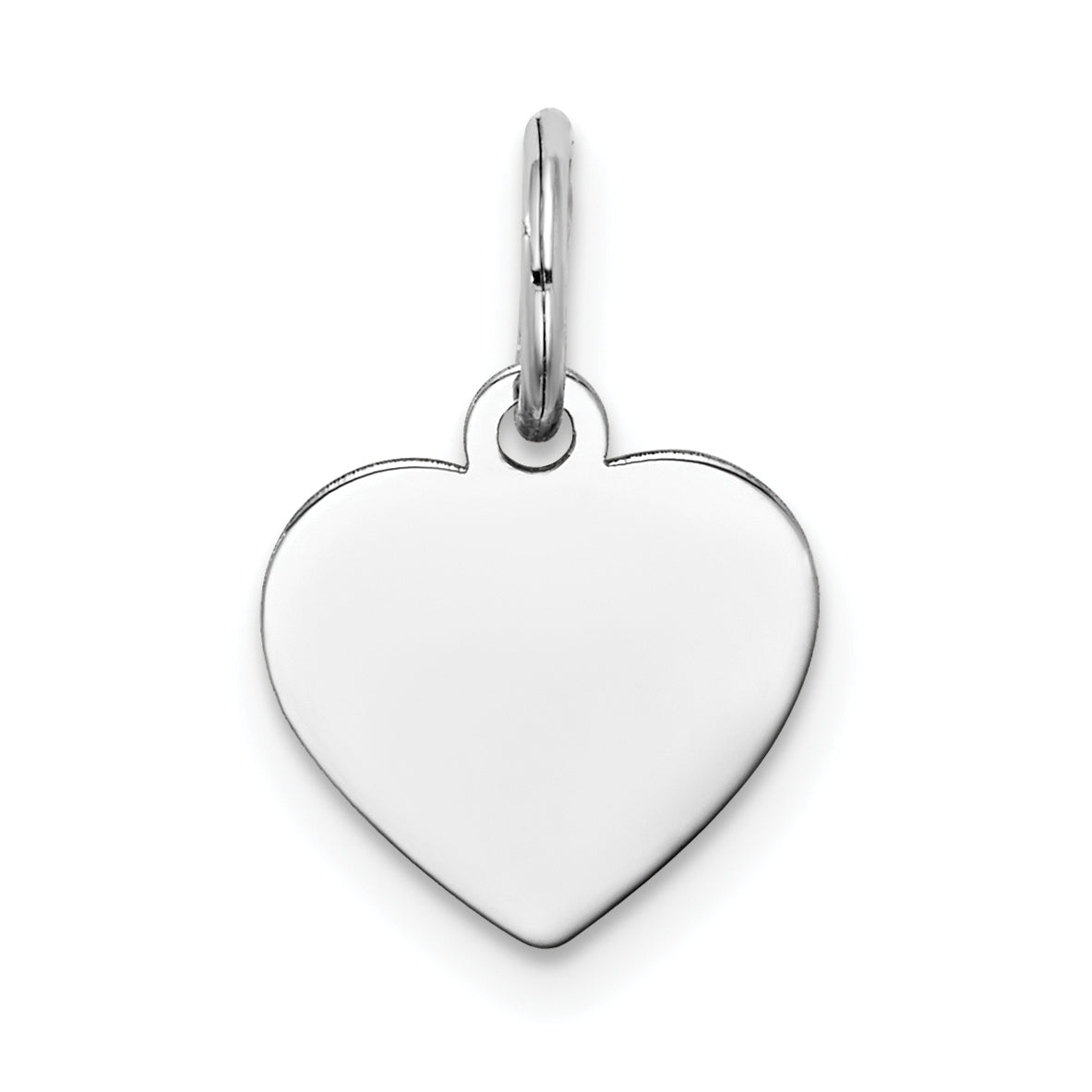 14K Weißgold Schlicht Gravierbar Herz Charm