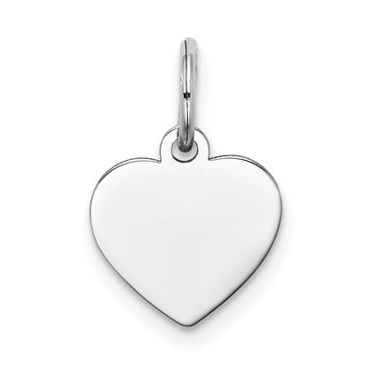 14K Weißgold Schlicht Gravierbar Herz Charm