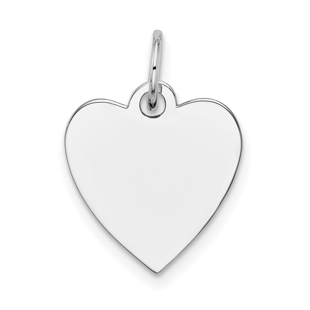 14K Weißgold Schlicht Gravierbar Herz Charm