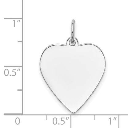 14K Weißgold Schlicht Gravierbar Herz Charm