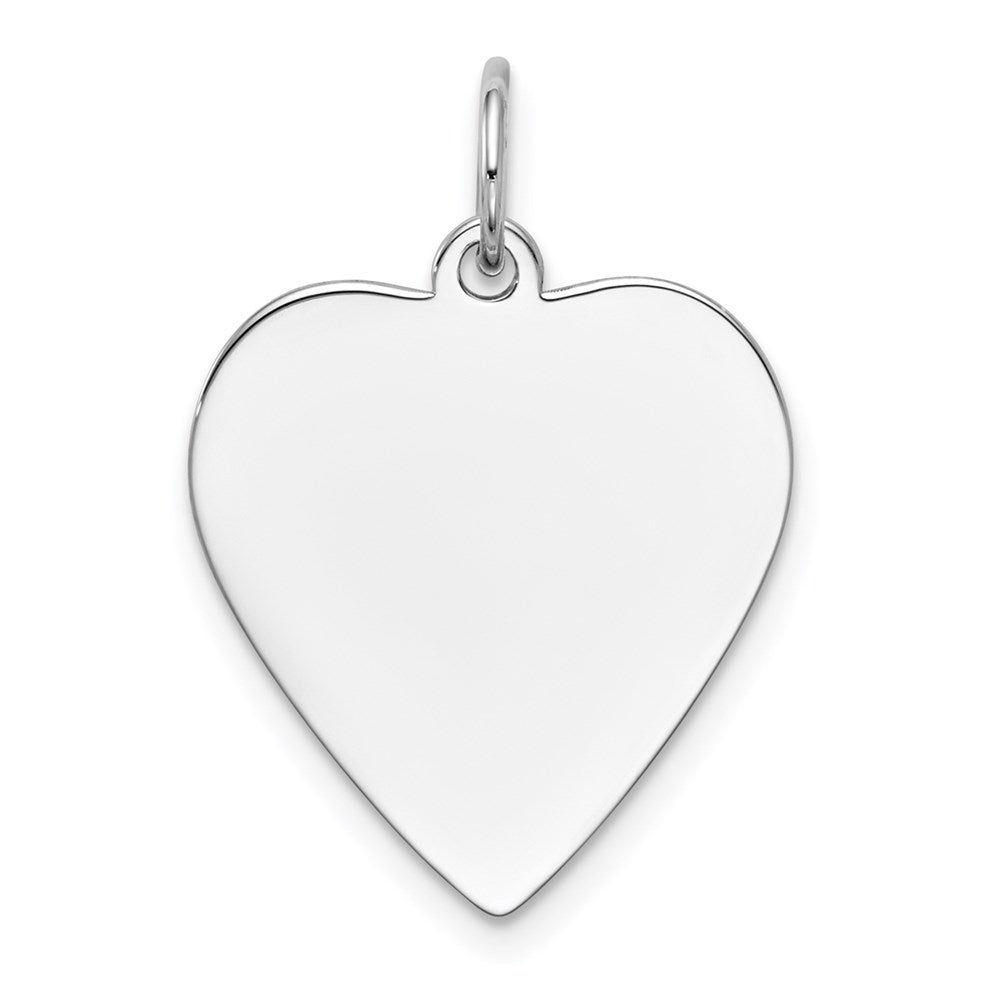 14K Weißgold Schlicht Gravierbar Herz Charm
