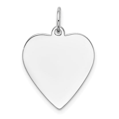 14K Weißgold Schlicht Gravierbar Herz Charm