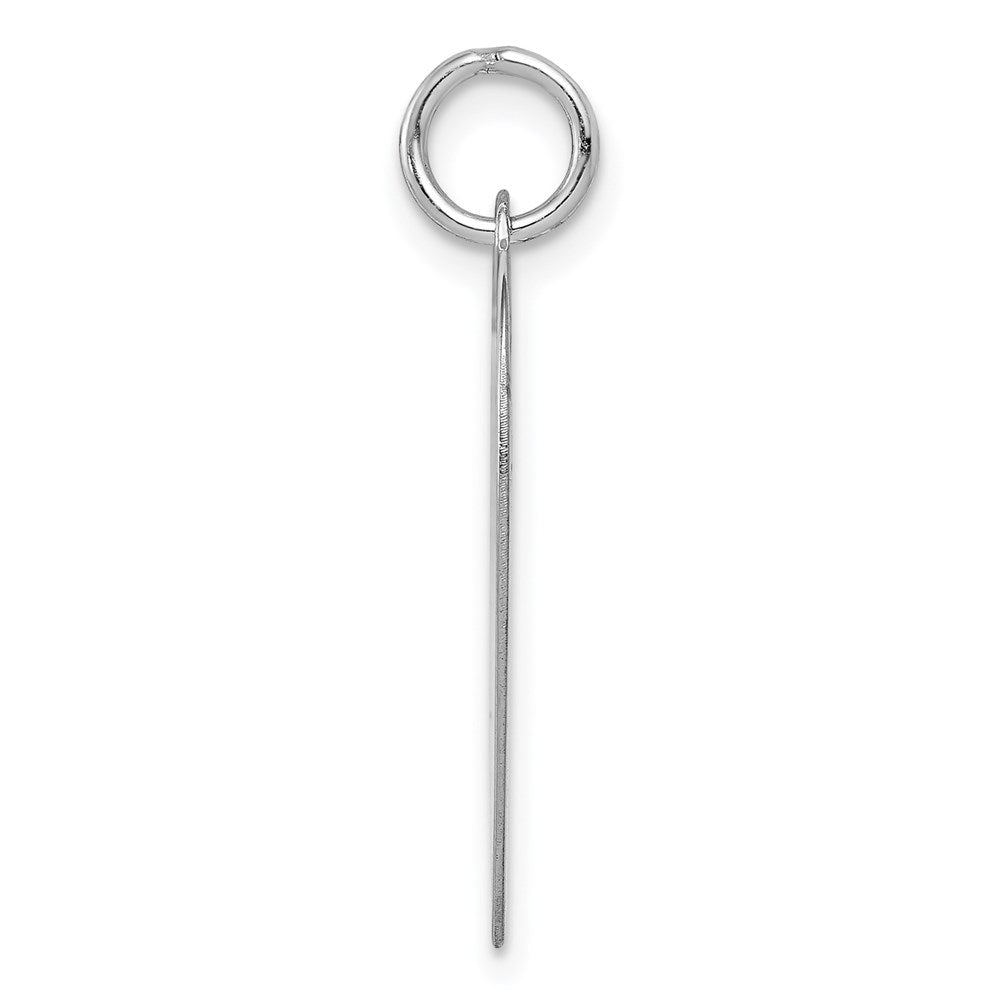 14K Weißgold Schlicht Gravierbar Herz Charm