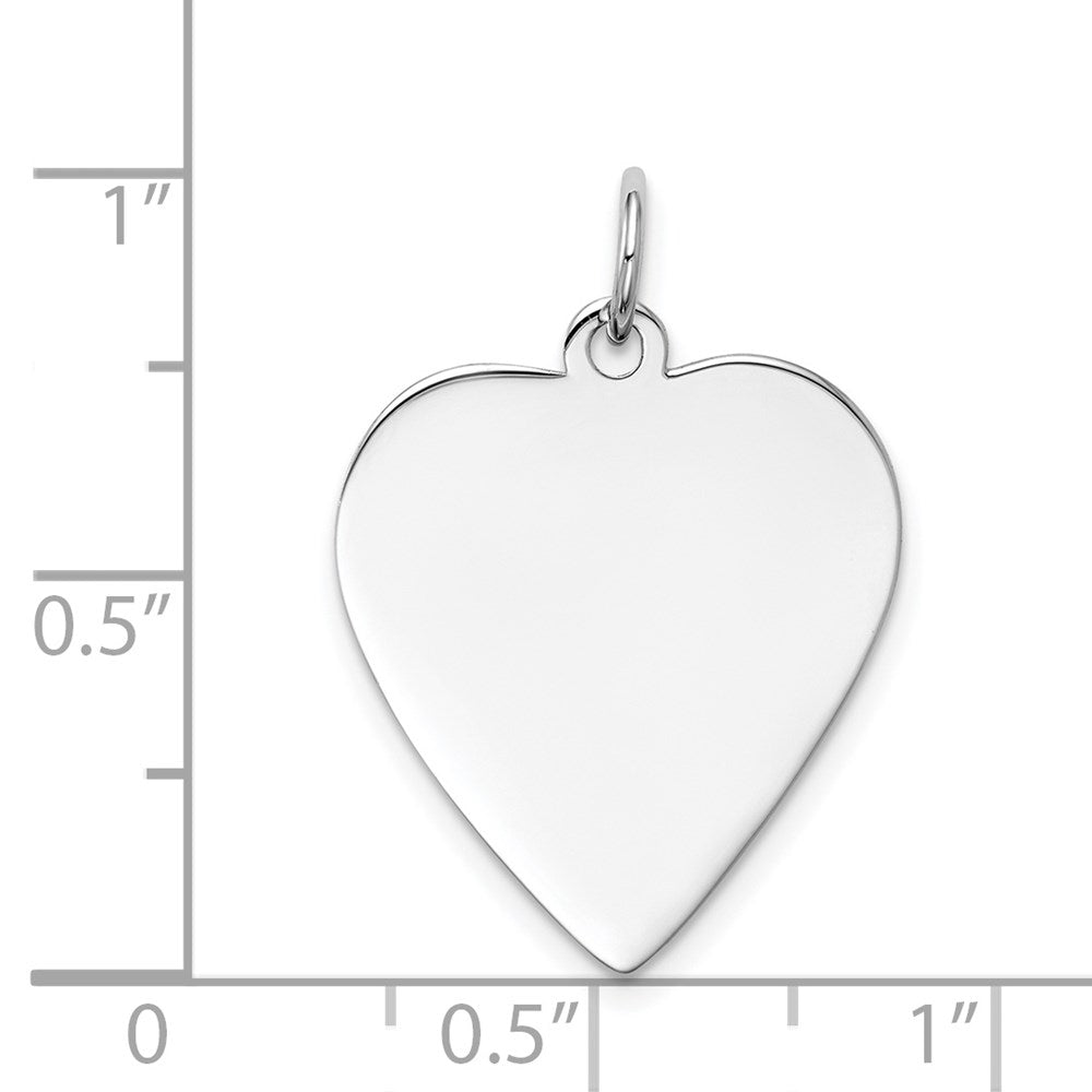 14K Weißgold Schlicht Gravierbar Herz Charm