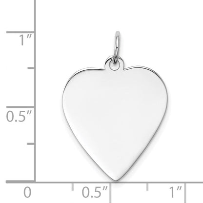 14K Weißgold Schlicht Gravierbar Herz Charm