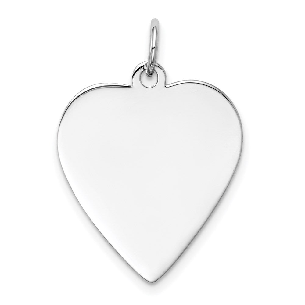 14K Weißgold Schlicht Gravierbar Herz Charm
