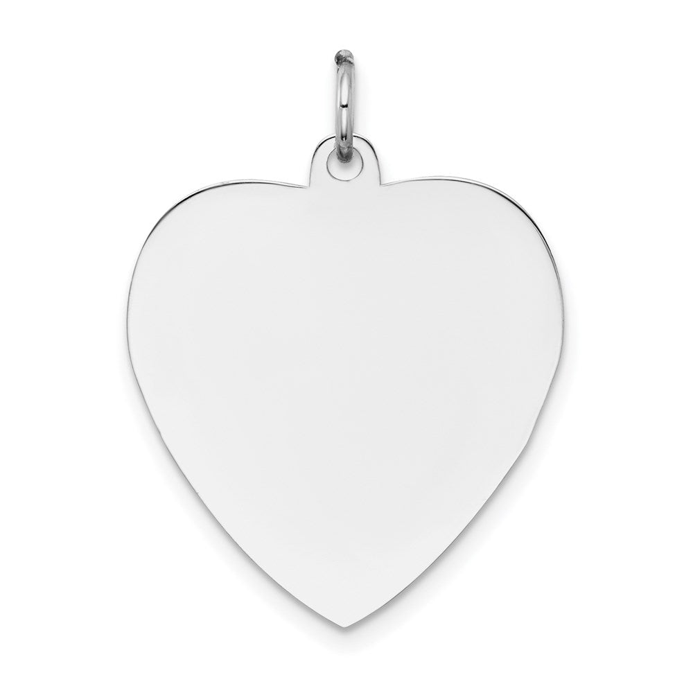 14K Weißgold Schlicht Gravierbar Herz Charm
