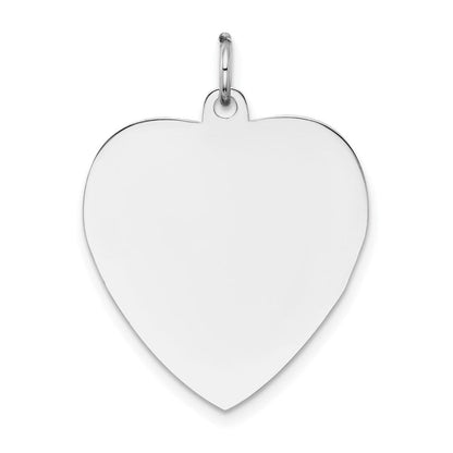 14K Weißgold Schlicht Gravierbar Herz Charm
