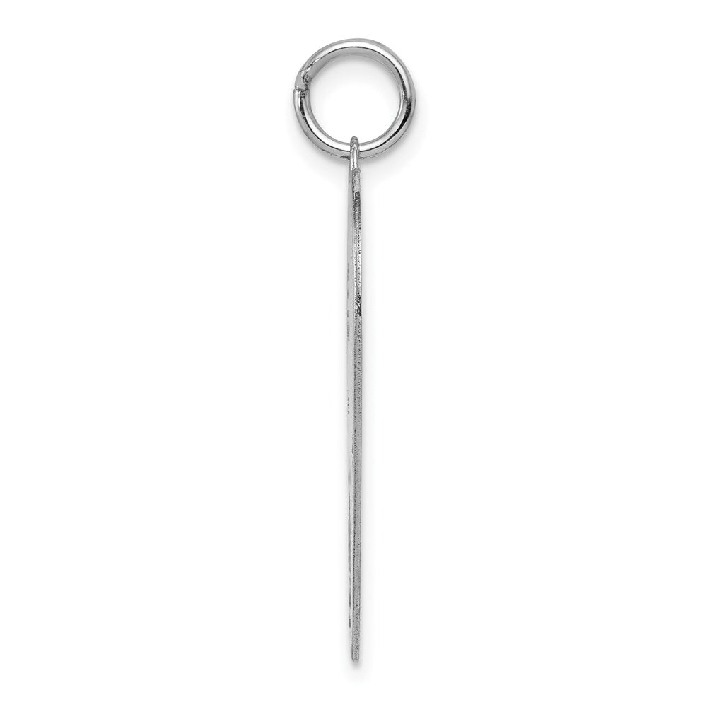 14K Weißgold Schlicht Gravierbar Herz Charm