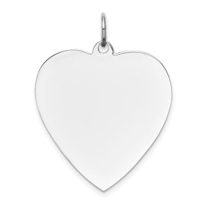 14K Weißgold Schlicht Gravierbar Herz Charm