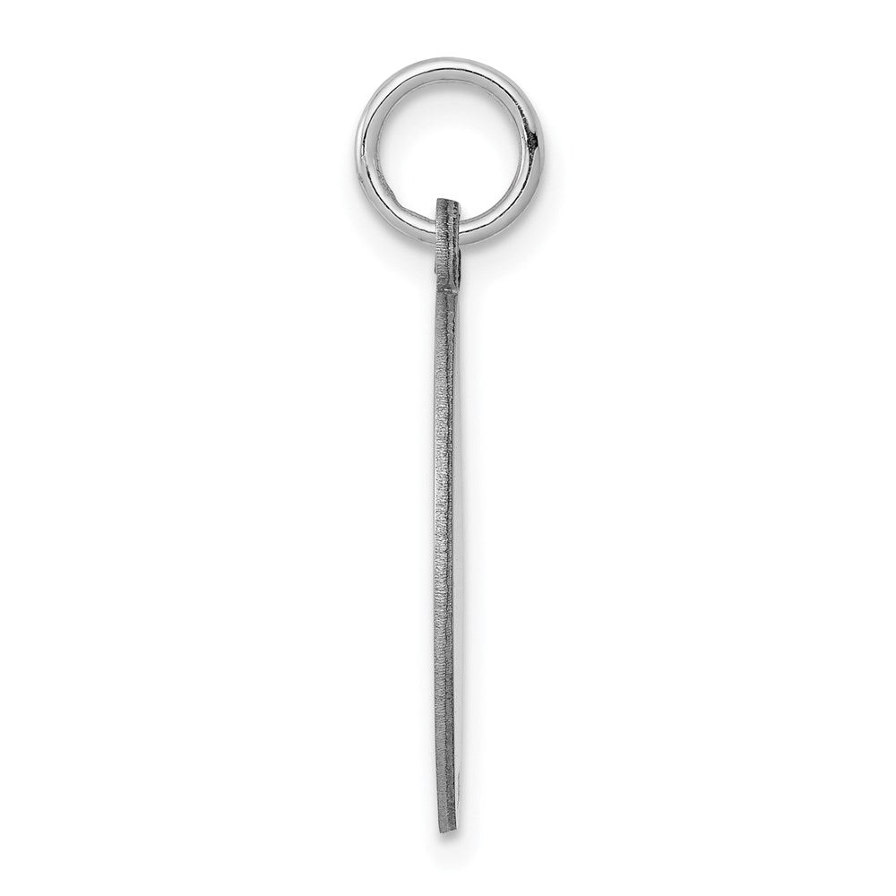 14K Weißgold Schlicht Rund Gravierbar Plättchen Charm