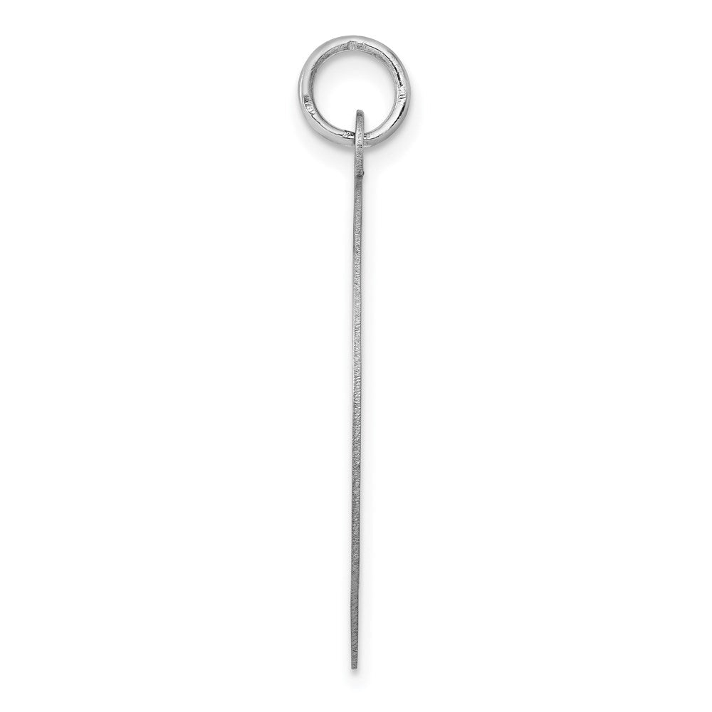 14K Weißgold Schlicht Rund Gravierbar Plättchen Charm