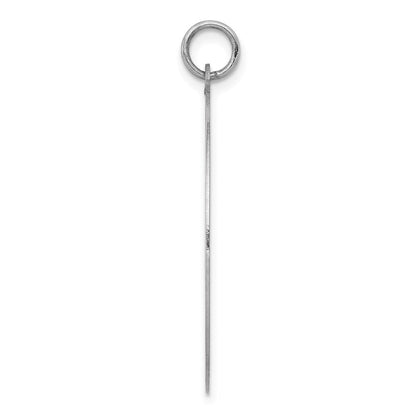 14K Weißgold Schlicht Rund Gravierbar Plättchen Charm