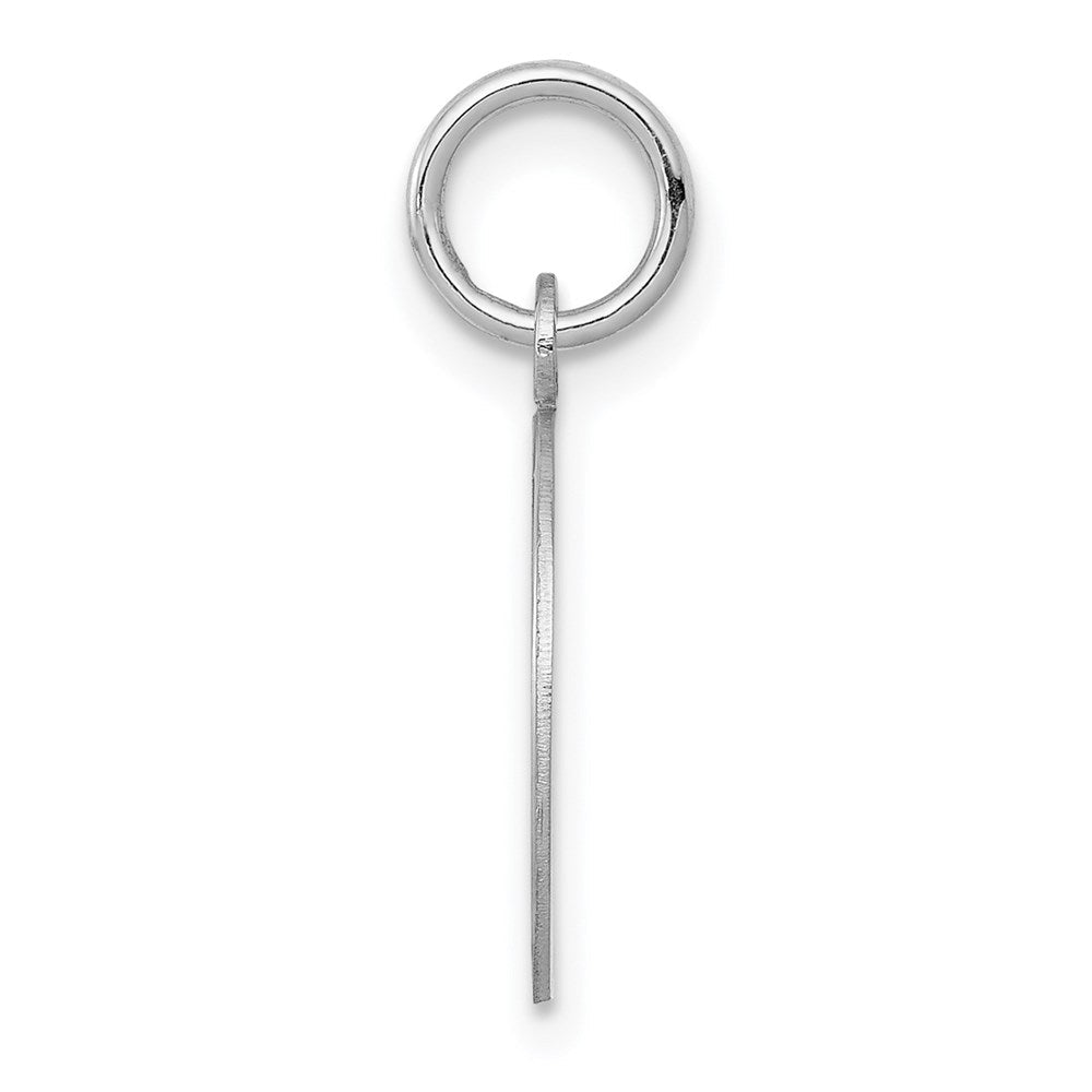 14K Weißgold Schlicht Rund Gravierbar Plättchen Charm