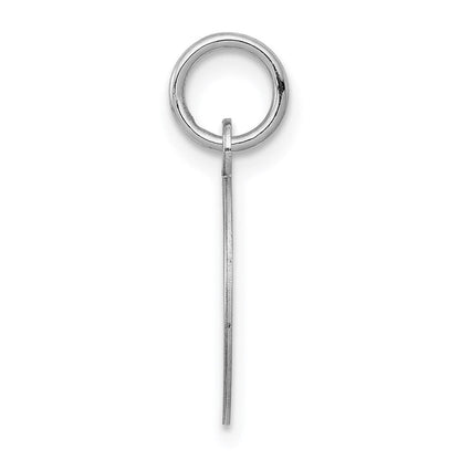 14K Weißgold Schlicht Rund Gravierbar Plättchen Charm
