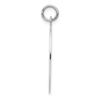 14K Weißgold 14K Weißgold Schlicht.018 Stärke Elliptical Gravierbar Plättchen Charm