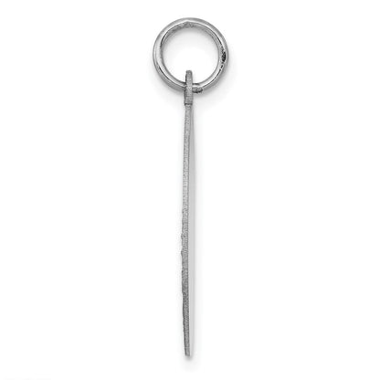 14K Weißgold.018 Stärke Rund Gerillt Designed Plättchen Charm