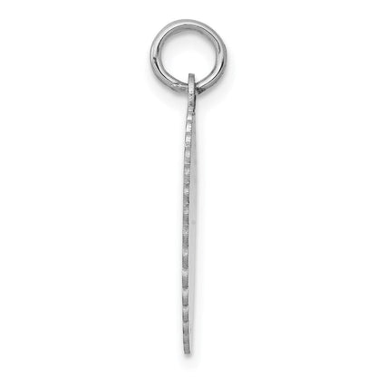 14K Weißgold Gravierbar Gewellt Plättchen Charm