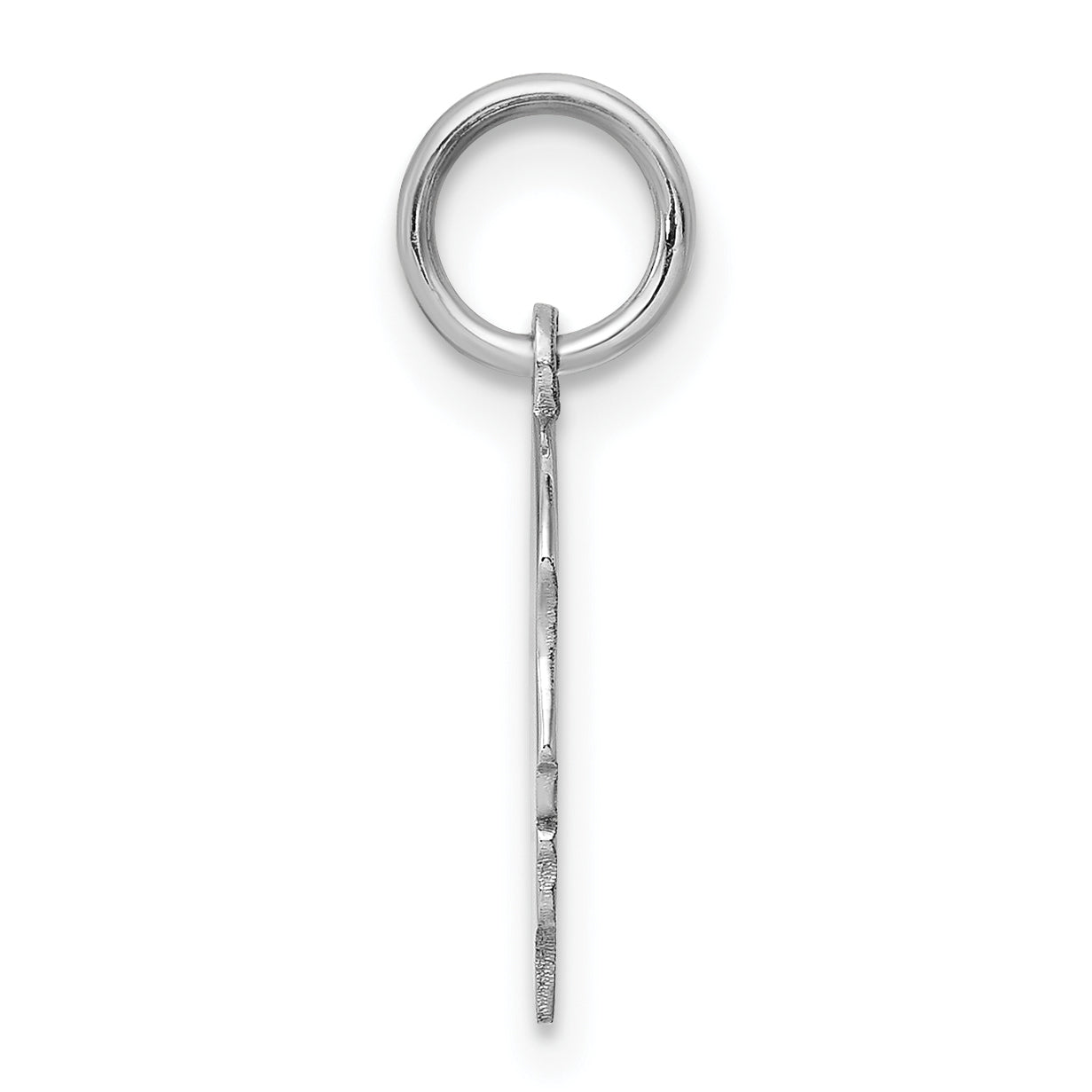 14K Weißgold 14K Weiß Schlicht Klein.009 Depth Zugewandt Right Gravierbar Mädchen Charm