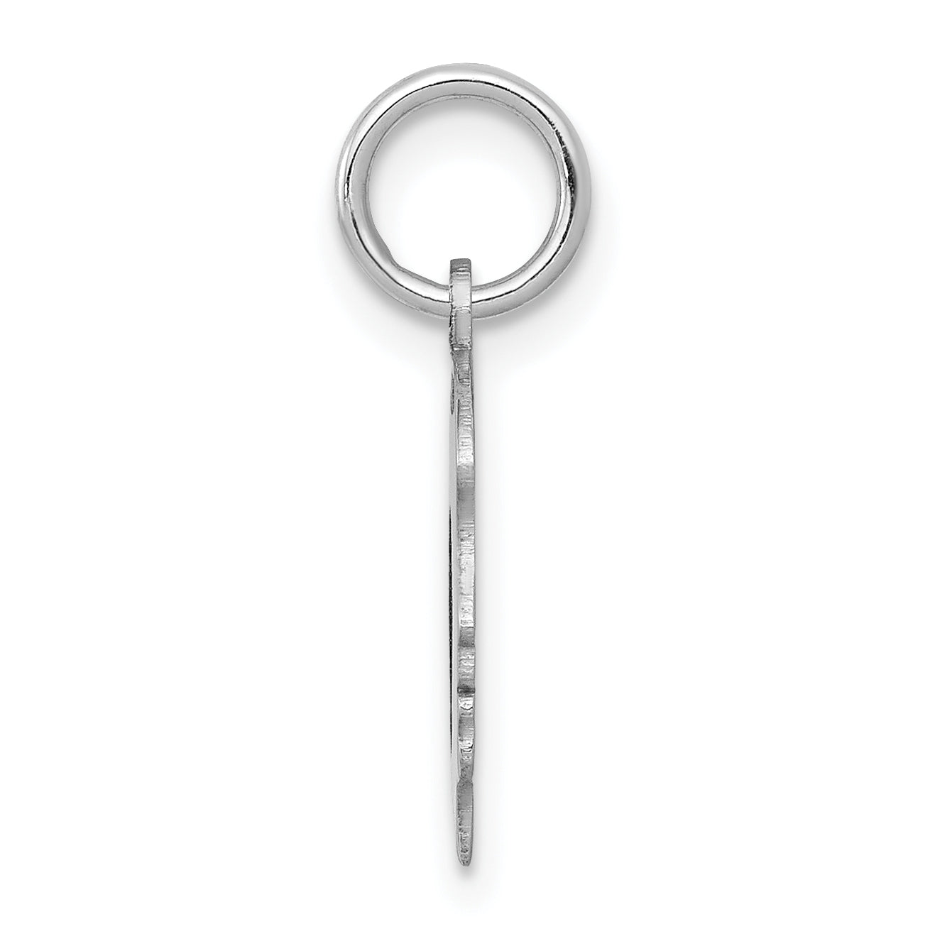 14K Weißgold 14K Weiß Schlicht Klein.009 Depth Zugewandt Left Gravierbar Mädchen Charm