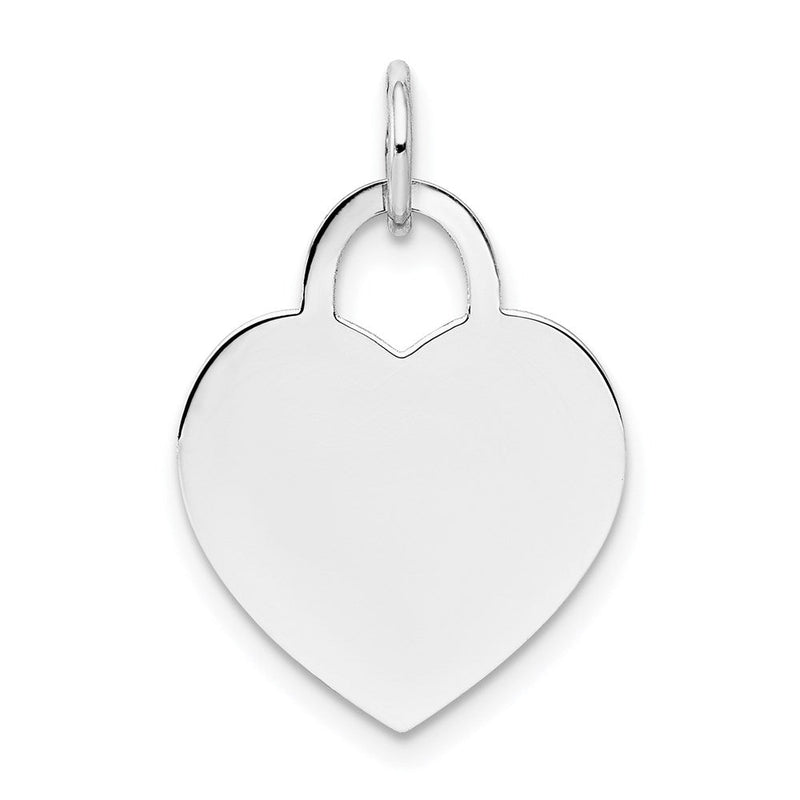 10K Weißgold 10kw Herz Plättchen Charm