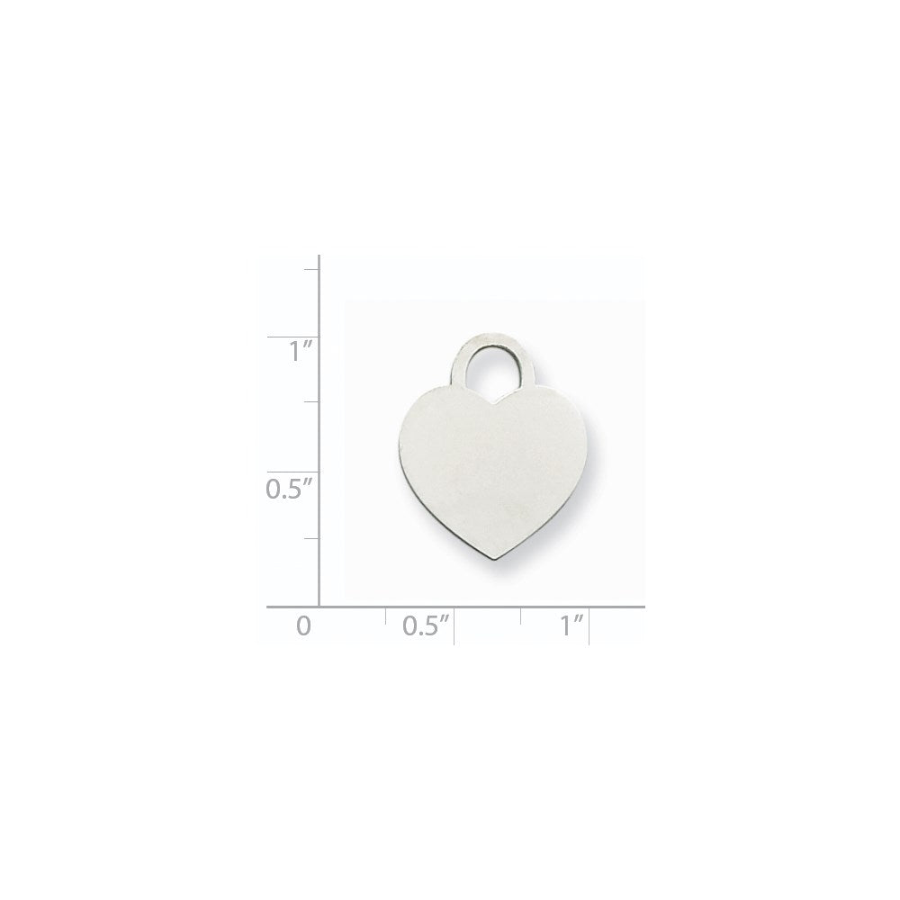 14K Weißgold Groß Gravierbar Herz