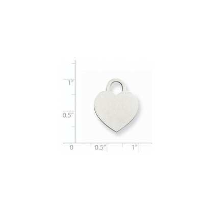 14K Weißgold Groß Gravierbar Herz