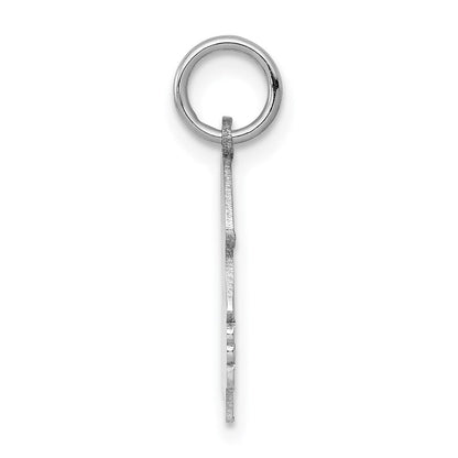 14K Weißgold 14K Weiß Schlicht Mittel.009 Depth Zugewandt Right Gravierbar Mädchen Charm