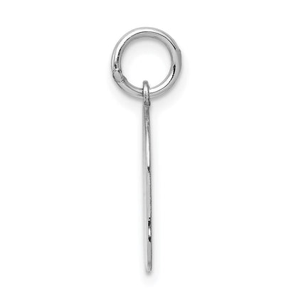 14K Weißgold 14K Weiß Schlicht Mittel.009 Depth Zugewandt Left Gravierbar Mädchen Charm
