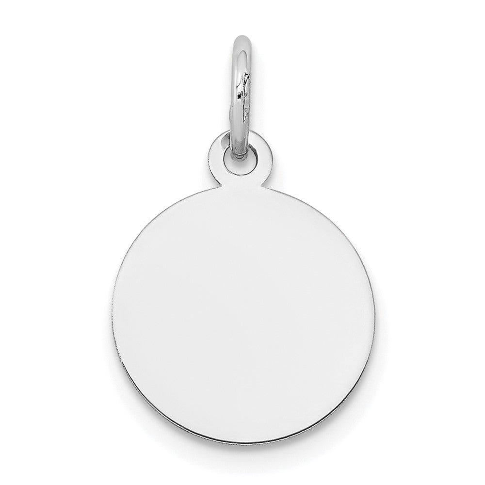 14K Weißgold Rund Plättchen Charm