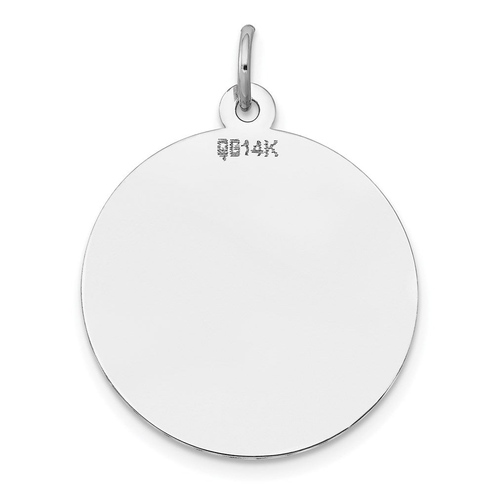 14K Weißgold Rund Plättchen Charm