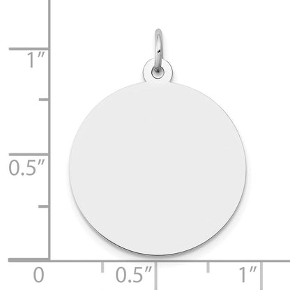 14K Weißgold Rund Plättchen Charm