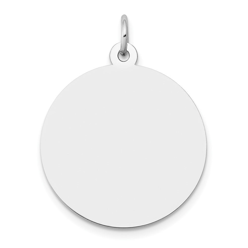14K Weißgold Rund Plättchen Charm