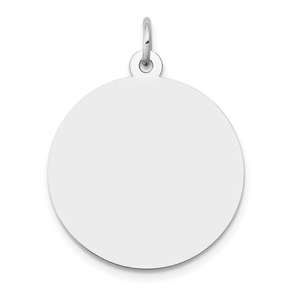 14K Weißgold Rund Plättchen Charm