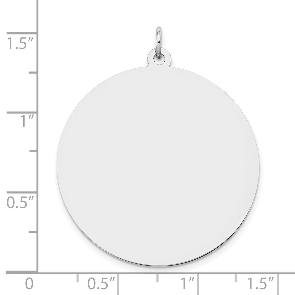 14K Weißgold Rund Plättchen Charm