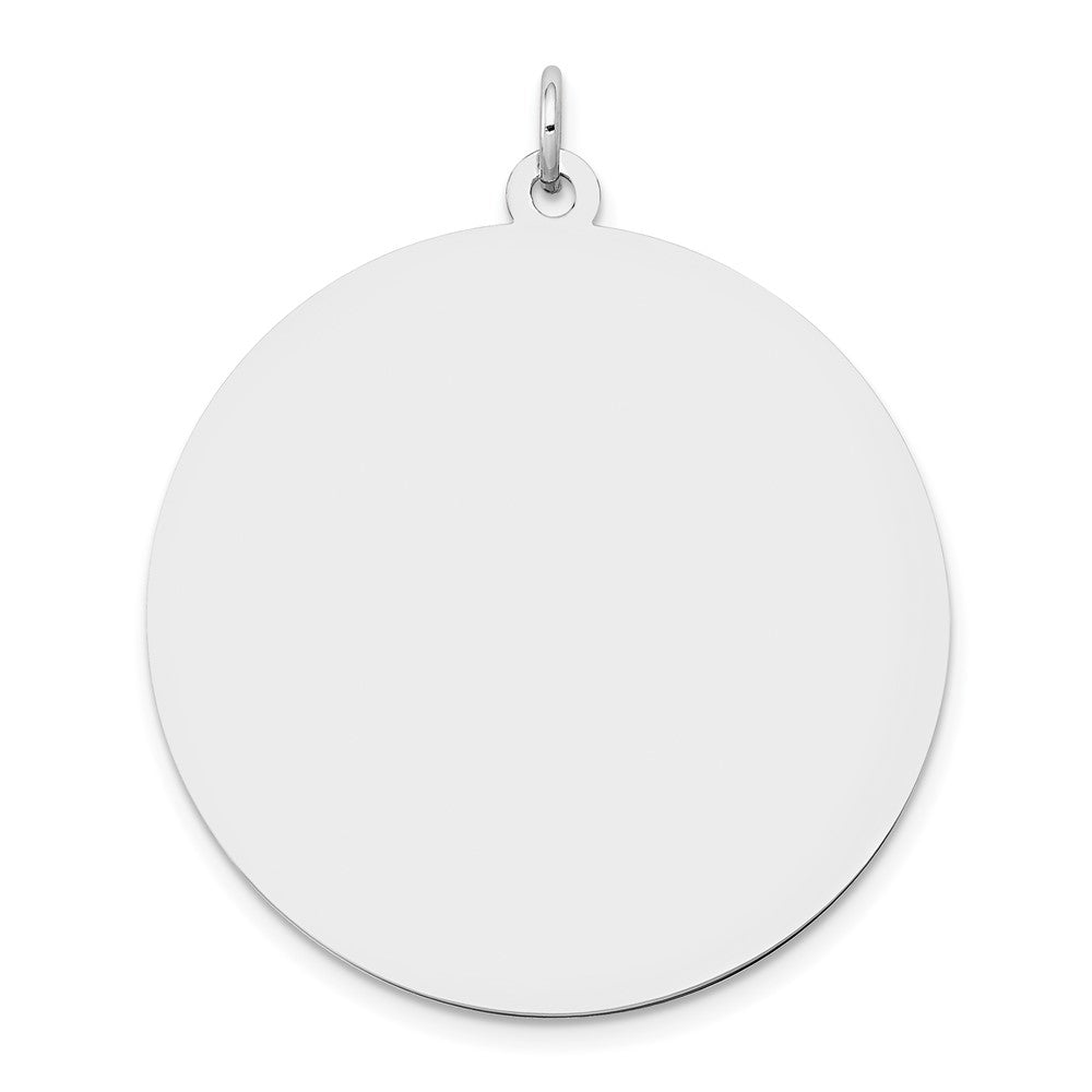 14K Weißgold Rund Plättchen Charm