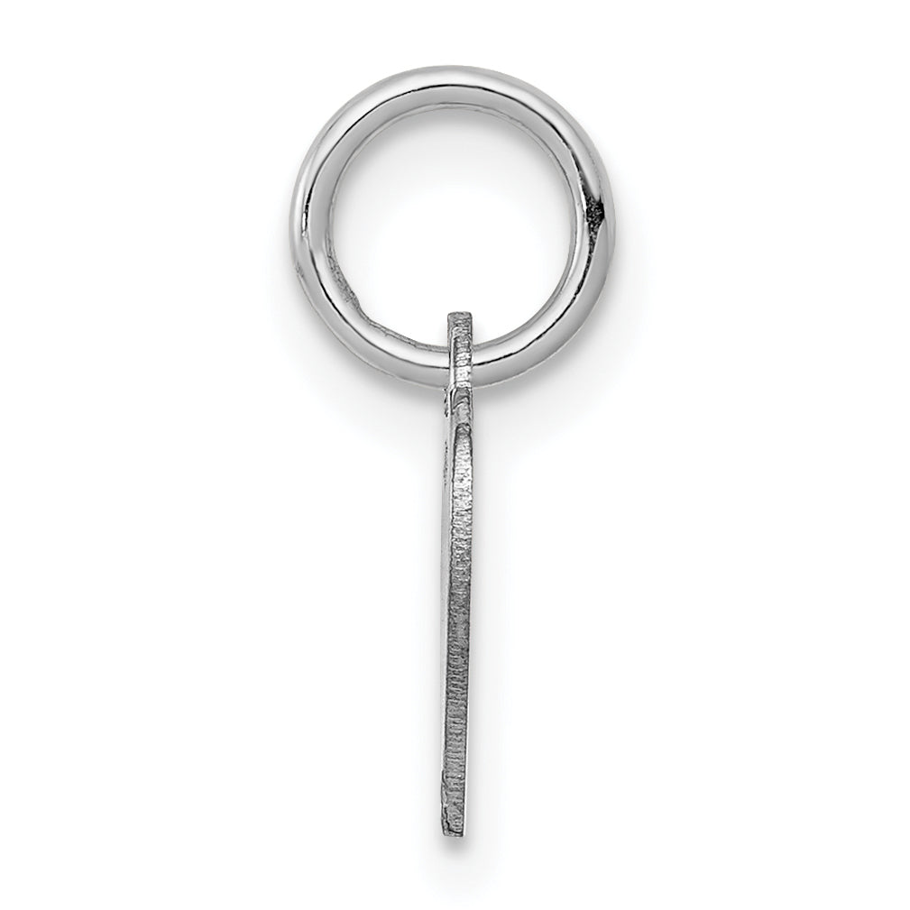 14K Weißgold Herz Plättchen Charm