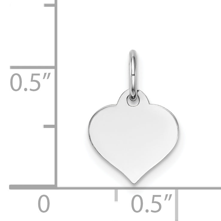 14K Weißgold Herz Plättchen Charm