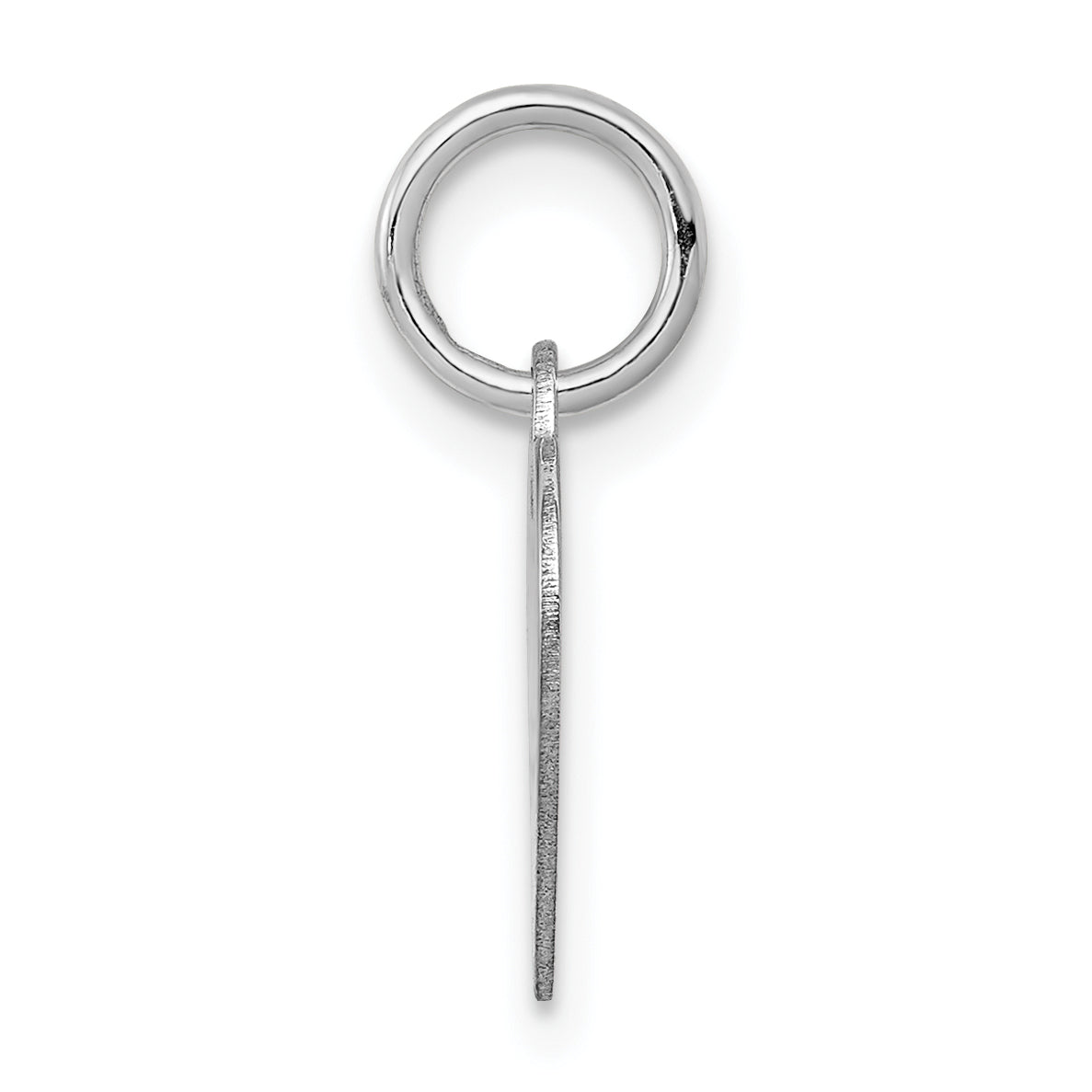 14K Weißgold Herz Plättchen Charm