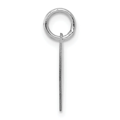 14K Weißgold Herz Plättchen Charm