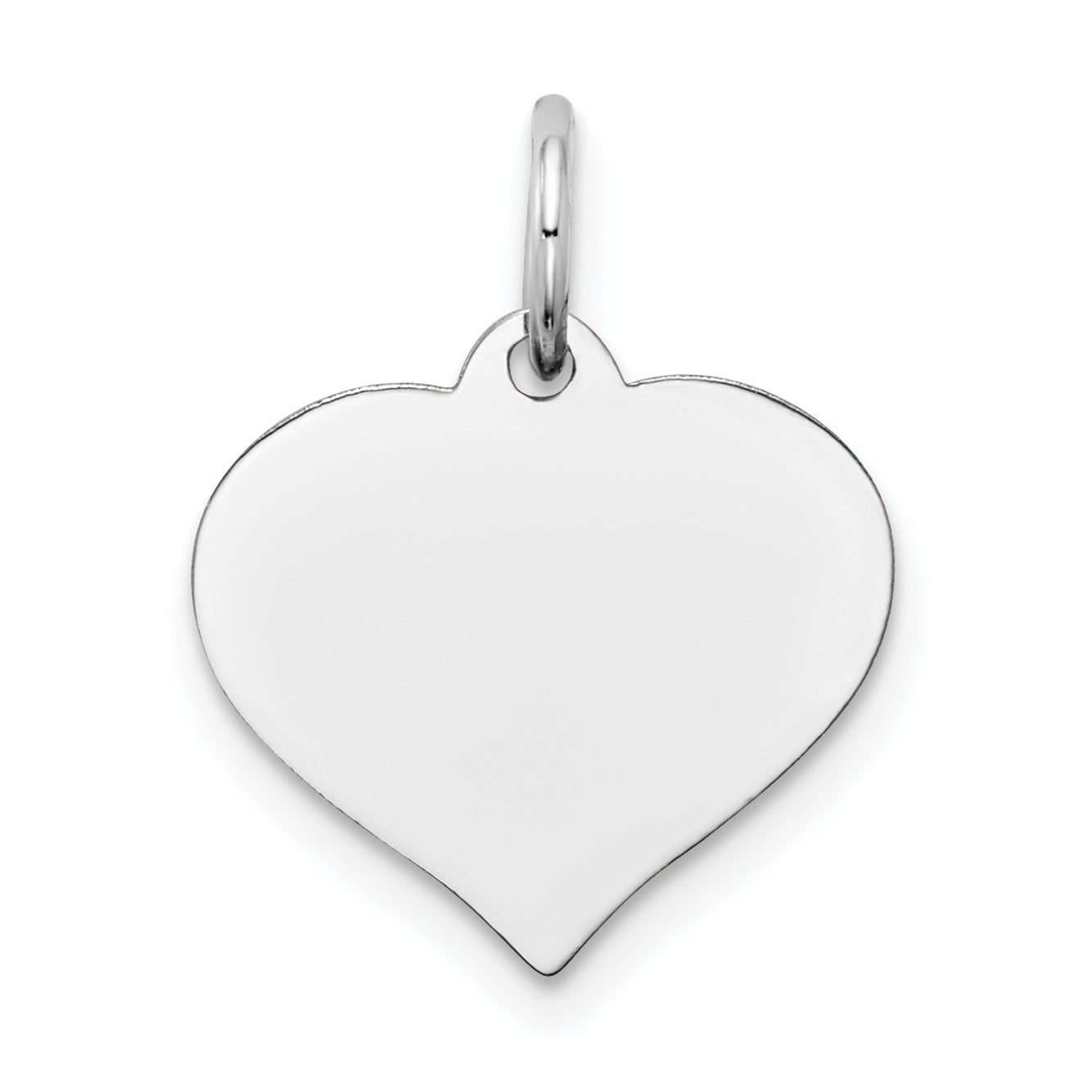 14K Weißgold Herz Plättchen Charm