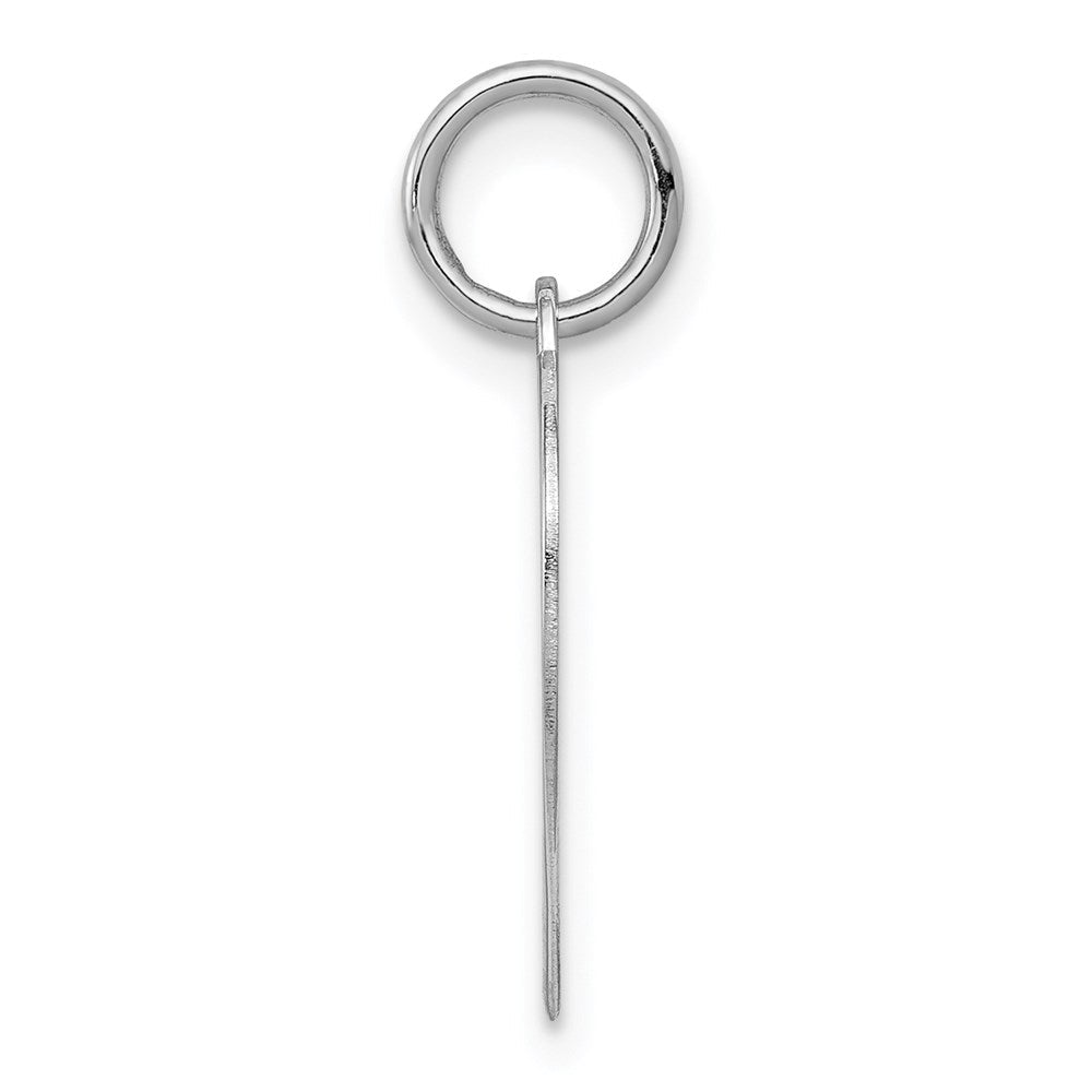 14K Weißgold Herz Plättchen Charm