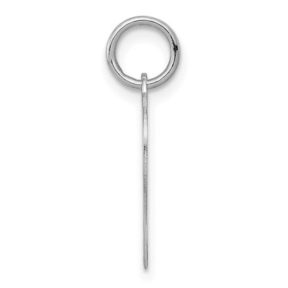 14K Weißgold Herz Plättchen Charm