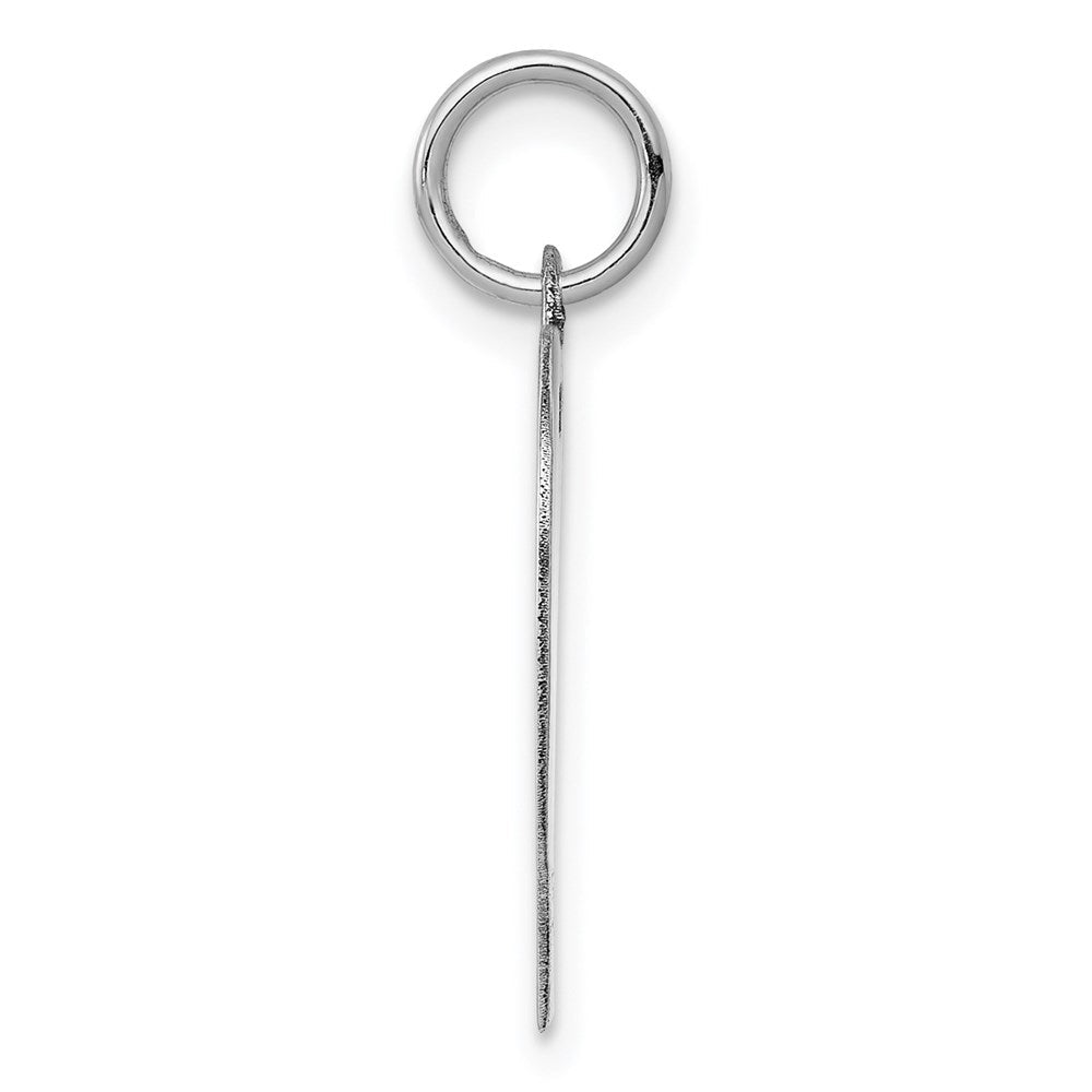 14K Weißgold Herz Plättchen Charm