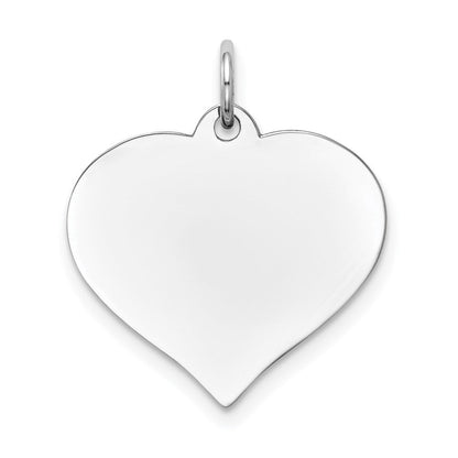 14K Weißgold Herz Plättchen Charm