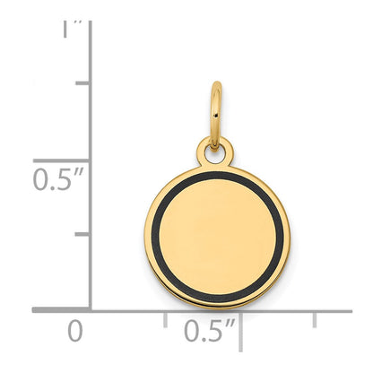 14K Weißgold 14K Weißgold mit Emaille.027 Stärke Kreisförmig Gravierbar Plättchen