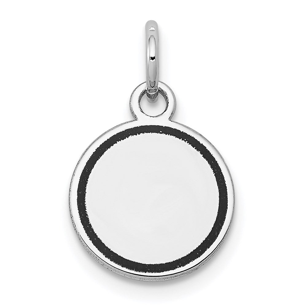 14K Weißgold 14K Weißgold mit Emaille.027 Stärke Kreisförmig Gravierbar Plättchen